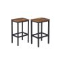 Set of 2 industrial-style bar stools