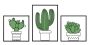Набор настенных панелей Cactus, 3 шт