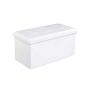 Seat storage box made of artificial leather, white color LSF106