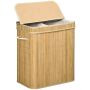 Kosz na pranie 100L Homcom 54,2x35,2x59,5cm, jasnobrązowy/biały