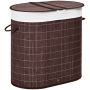 Kosz na pranie 100L Homcom 62,5x37x60,5cm, brązowo-biały