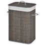 Kosz na pranie 43L Homcom 43x32x61cm., ciemnoszary/biały
