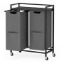 VASAGLE BLHB35021G01 Laundry Basket, 2 Compartments