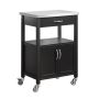Kitchen trolley 60x45x92cm., black/silver color