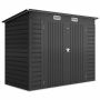 Garden shed, double doors, Grey, 249 × 121 × 166/183 cm