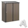 Хозблок для сада Outsunny 162x95x196см, коричневый/чёрный цвет