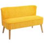 Sofa dwuosobowa, żółta, 117 × 77 × 56,5 cm