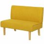 Sofa Homcom 110x62x85cm, żółta/jasnobrązowa