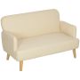 Sofa Homcom 130x74x79cm, kolor kremowy/jasnobrązowy
