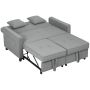 Sofa rozkładana, 4 funkcje, szara, 140,5 × 89 × 90,5 cm