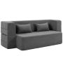 Sofa rozkładana, podwójna, szara, 203 × 75 × 95 cm