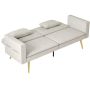 Sofa rozkładana Homcom 181x73x78,5cm, kolor beżowo-złoty