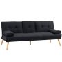 Sofa rozkładana Homcom 181x77x78cm, czarno-jasnobrązowa