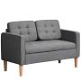 Sofa z pojemnikiem Homcom 117x62x78cm, ciemnoszara/jasnobrązowa