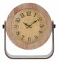Round Desk Clock, Brown, 23.5 × 24 × 7 cm