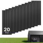 Panele dachowe VEVOR SKU2025008, 20 szt., czarne, 108 × 42,6 cm