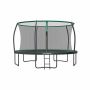 Trampolina 427 cm z siatką i drabinką, czarno-ciemnozielona