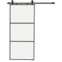 Drzwi wewnętrzne przesuwne, z mechanizmem cichego zamykania, czarne, 91,4 × 203,2 cm