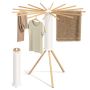SONGMICS Folding Clothes Dryer, 16 Handles, 112 × 122 × 112 cm