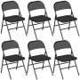 Folding chairs, 6 pcs, Black, 45 × 78 × 46 cm