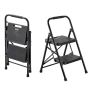 Folding ladder VEVOR, 2 steps, Black, 46.5 × 52 × 77 cm