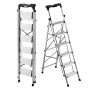 Drabina składana VEVOR AP-2416TA, 6 stopni, srebrna, 480 × 965 × 1715 mm