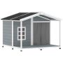 Dog kennel, with terrace, Grey/white/black, 103 × 83.5 × 107 cm