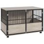 Dog cage, 3 doors, Brown, 100 × 68 × 60 cm