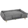 Sofa dla psa z wyjmowaną i nadającą się do prania poduszką, ciemnoszara, do 30 kg