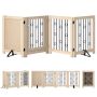 Dog gate, 4 panels with door, Oak/black, 205 × 30.5 × 70 cm