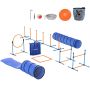 Dog agility set, 11 pieces with 2 tunnels, 350 × 68 × 70 cm
