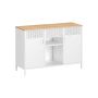 Szafka pokojowa SONGMICS LSC204WC01, 2 drzwi, biały/dąb, 110 × 76 × 40 cm