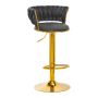 Stool "4Rico QS-B313a", gray/gold