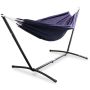 Niebieski hamak ze stelażem do ogrodu