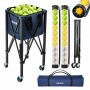 Kosz na piłki tenisowe i do pickleballa VEVOR JQ-LV150S, 2 w 1, 150 piłek tenisowych lub 260 piłek do pickleballa, czarny, 95,5 × 23,5 × 26,5 cm