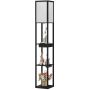 Floor lamp, 3-tier shelf, drawer, 26 × 26 × 159 cm