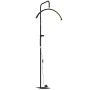 Floor lamp, Phone holder, Black, 77.5 × 20.5 × 136–186 cm