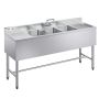 Трёхсекционная мойка VEVOR JC-BAR-3B60-LR-320, 2 крыла, 1524 × 470 × 838 мм