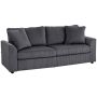 Sofa trzyosobowa, 3 miejsca, Szara, 212 × 80 × 88 cm