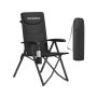 SONGMICS GCB015BZ01 Krzesło kempingowe, składane, 95°–150°, czarne, 70 × 60 × 110 cm