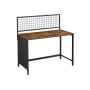 Computer desk with mesh wall and pockets