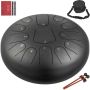 Steel 12 inch tongue drum, 13 notes, percussion instrument, gun color