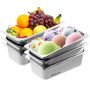 6-piece stainless steel 1/3-size commercial table pans, 4 inches deep