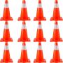 18 inch orange traffic cones with PVC base and reflective collars, 12 pcs. per pack