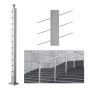 Słupek balustrady kablowej ze stali, 42"x2"x2", SUS304, kąt 30°