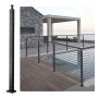 Słupek balustrady kablowej, w kształcie litery L, stal SUS304, czarny, 42" x 2" x 1"