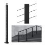 Słupek stalowy do balustrady kablowej, stal nierdzewna SUS304, 42"x1"x2", kąt 30°, 12 otworów