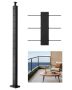 Słupek balustrady kablowej ze stali nierdzewnej w kolorze czarnym, 42x2x2 cale, 1 szt.