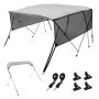 Pokrowiec na łódź typu bimini top, 4 łuki, poliester 600D, jasnoszary, 8' x 54" x 79"-84"