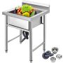 Handmade stainless steel sink, non-magnetic, large, 17.5x10x16.5 inches